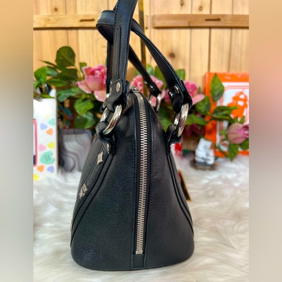 MCM Studded Silver Mini Boston Handbag with Zipper Closure - Picture 8 of 12